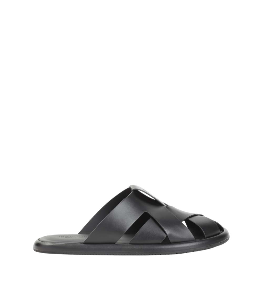 Giorgio Armani Black Slip-on Sandals for Men Online USA at  display picture 1