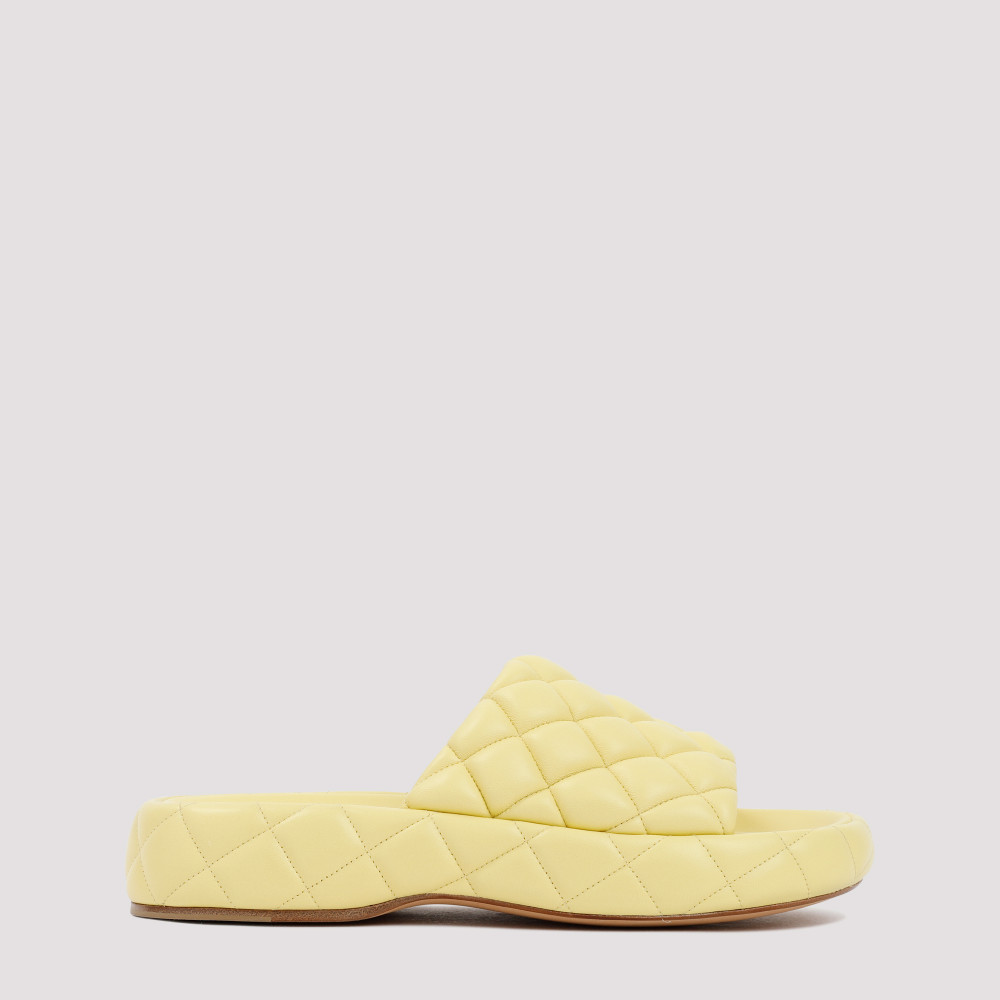 Shop Bottega Veneta Lemon Padded Leather Sandals