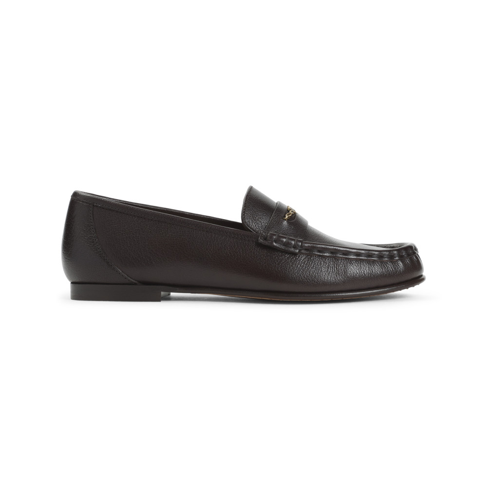 Chloé Logo Icon Leather Loafers In Brown