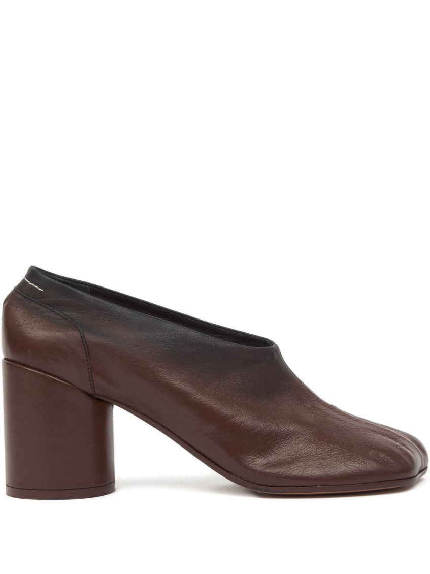 Mm6 Maison Margiela 70mm Anatomic Leather Block-heel Pumps In Brown