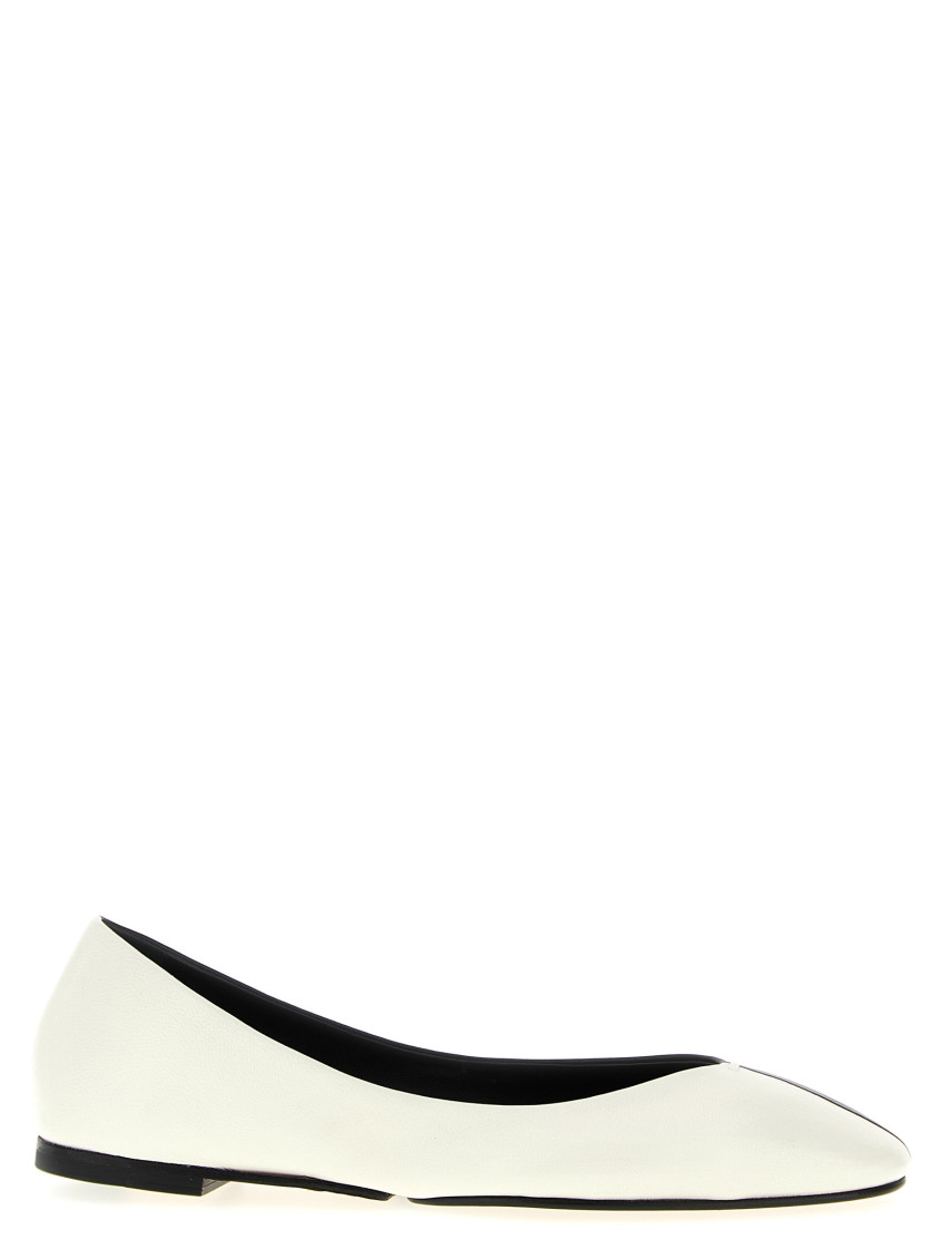 Jacquemus Les Ballerines Ovalo In Two-toned Leather Shoes In White