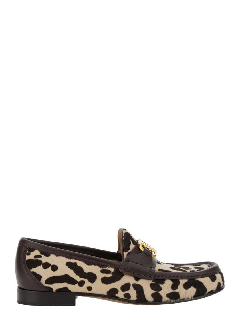 Valentino Brown Slip On Loafers In Brown