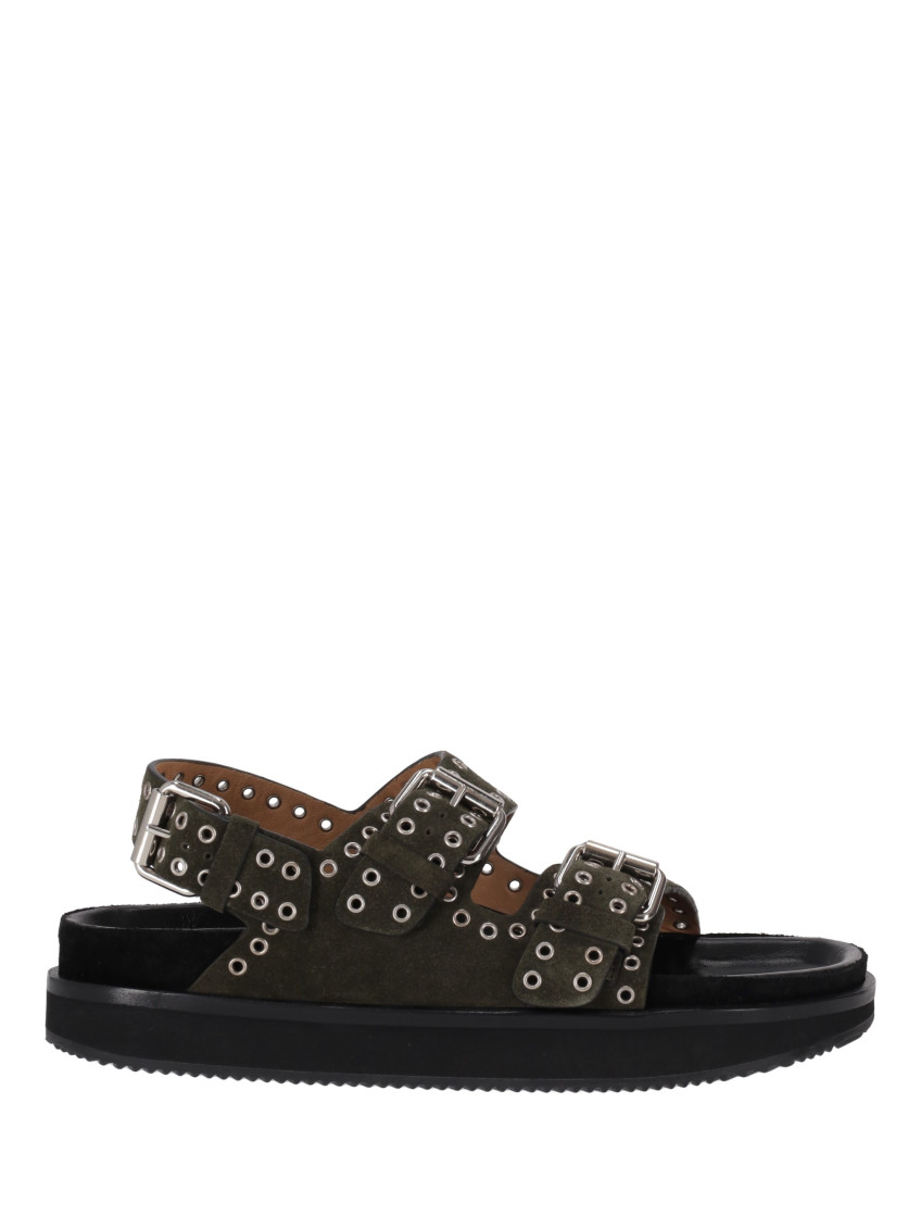 Isabel Marant Khaki Slingback Sandals In Brown