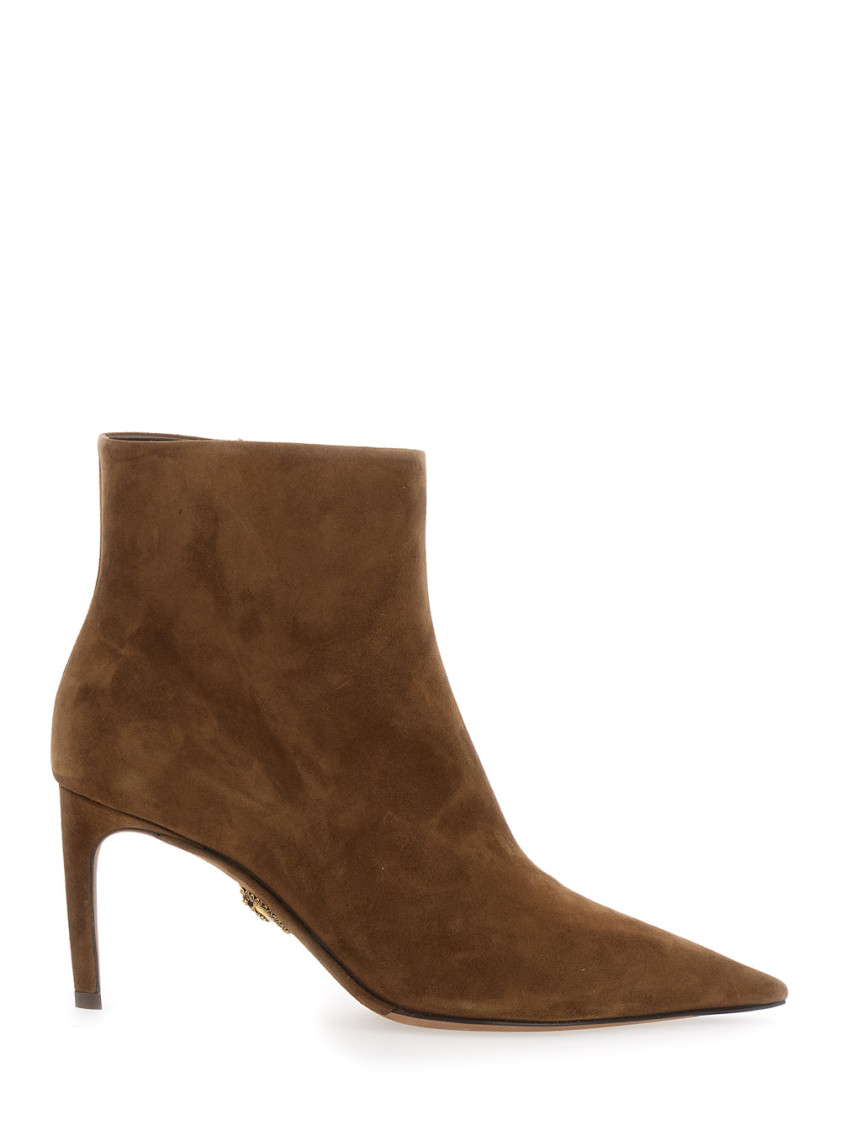 Dolce & Gabbana Women Devotion Pointed-toe Ankle Boots 75mm In Brown