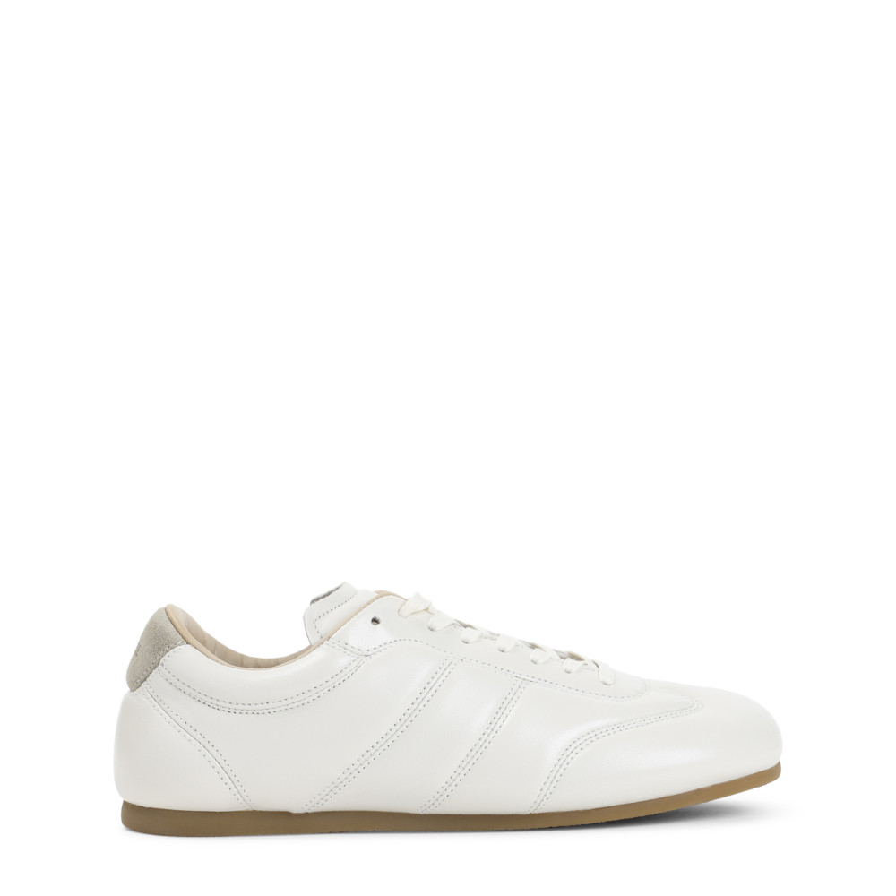 Lemaire Calf Leather Soft Runner Sneakers With Contrasting Heel Tab In White