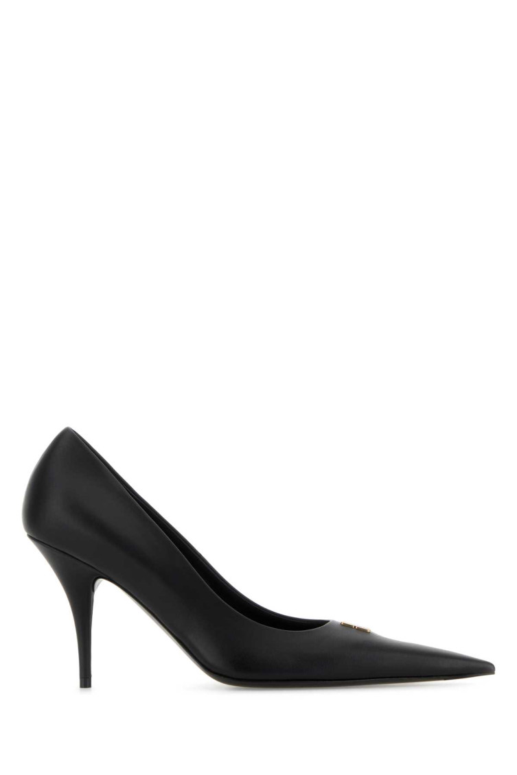 Balenciaga 90mm Avenue Leather Pointed-toe Pumps In Black