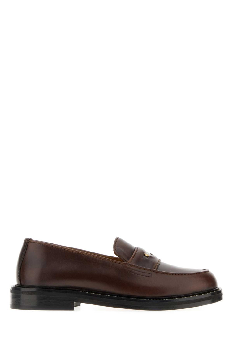 Apc Brown Leather Loafers In Brown