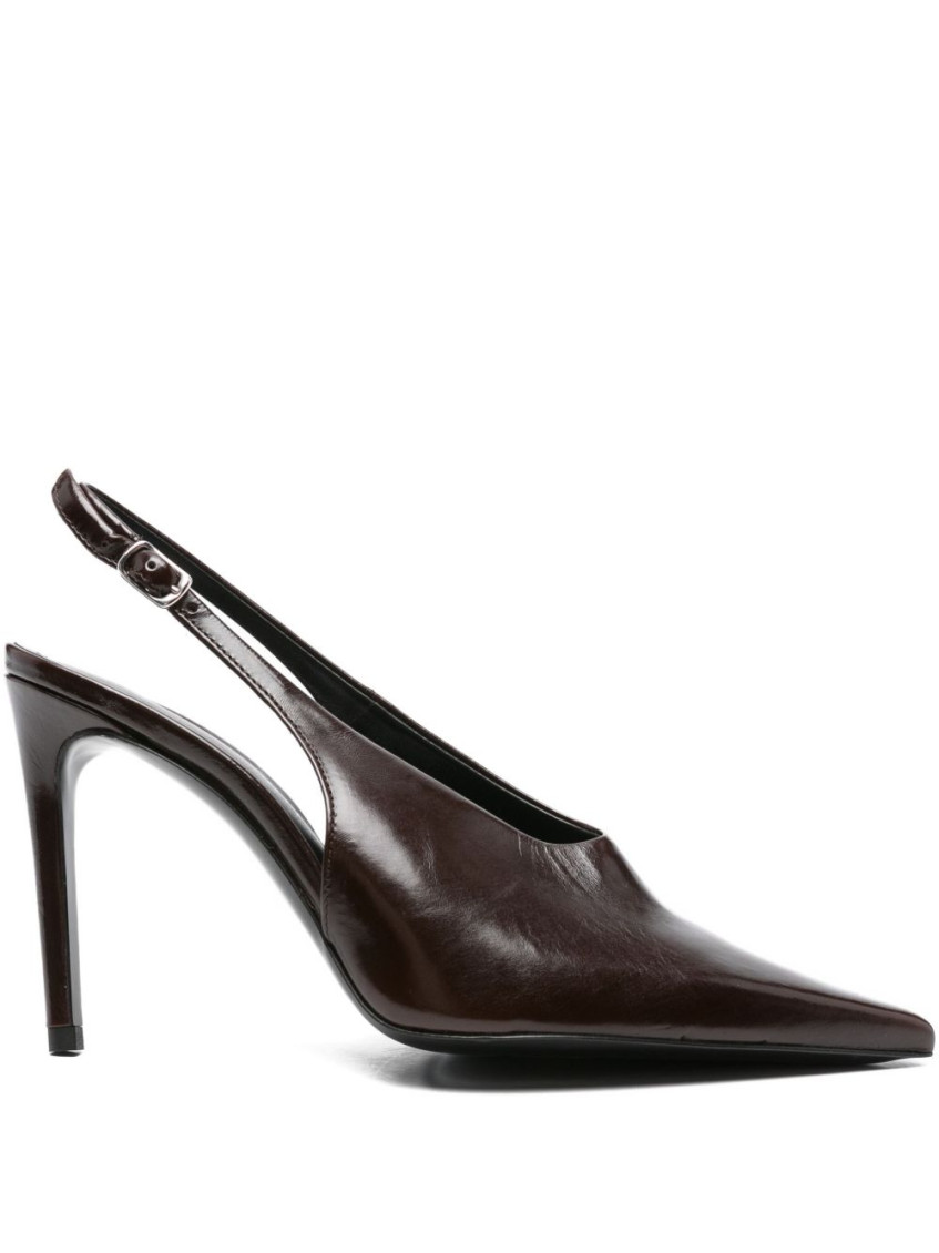 Guglielmo Rotta Brown Slingback Heels In Brown