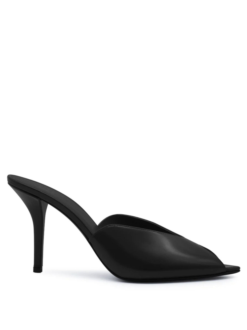 Gia Borghini 85mm Leather Mules In Black
