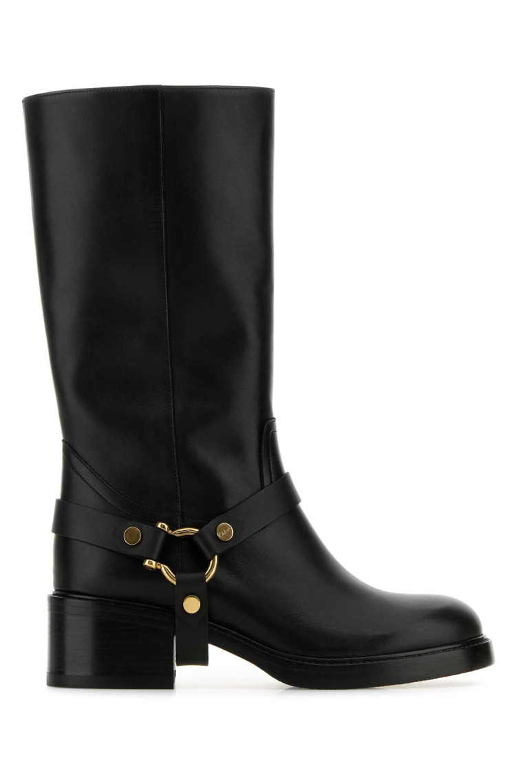 Shop Chloé Black Leather Dakota Boots