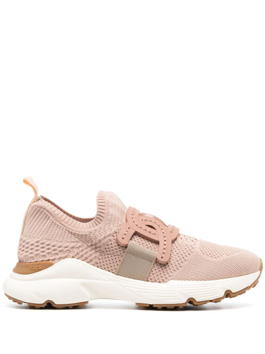 TOD'S LIGHT PINK KATE TECHNICAL FABRIC SNEAKERS 