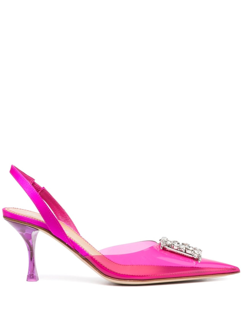 Dsquared2 80mm Embellished-logo Slingback Pumps In Pink