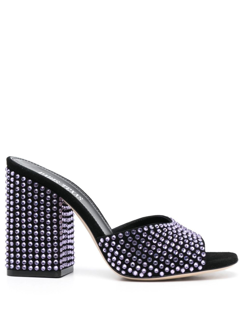 Paris Texas Holly Anja Embellished Suede Mules In Purple