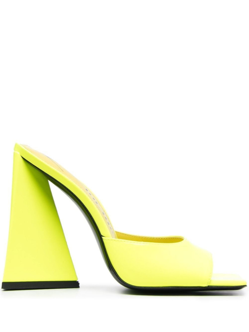 Attico Devon 115mm Slip-on Mules In Yellow