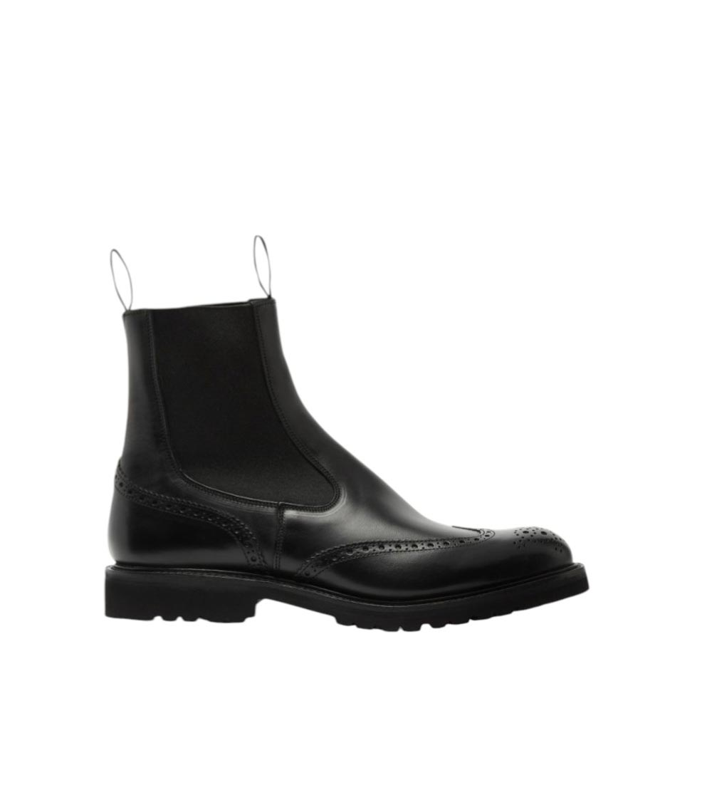 Tricker's Chunky Sole Round Toe Ankle Boots In Black