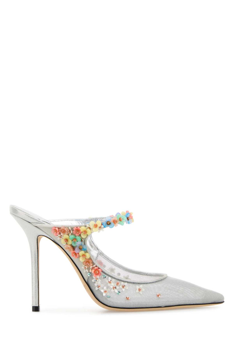 Jimmy Choo Sabot Daisy In Rete Argento Donna In Silver