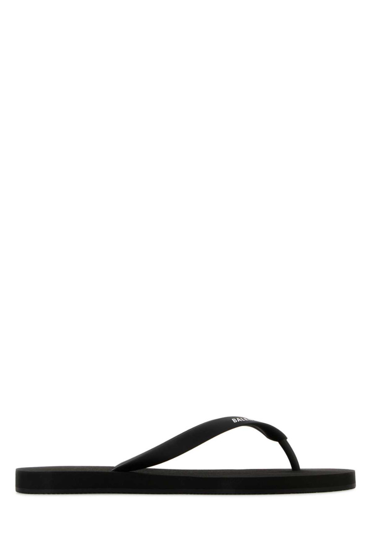 Balenciaga Slippers Infradito In Gomma Nera  Uomo In Black