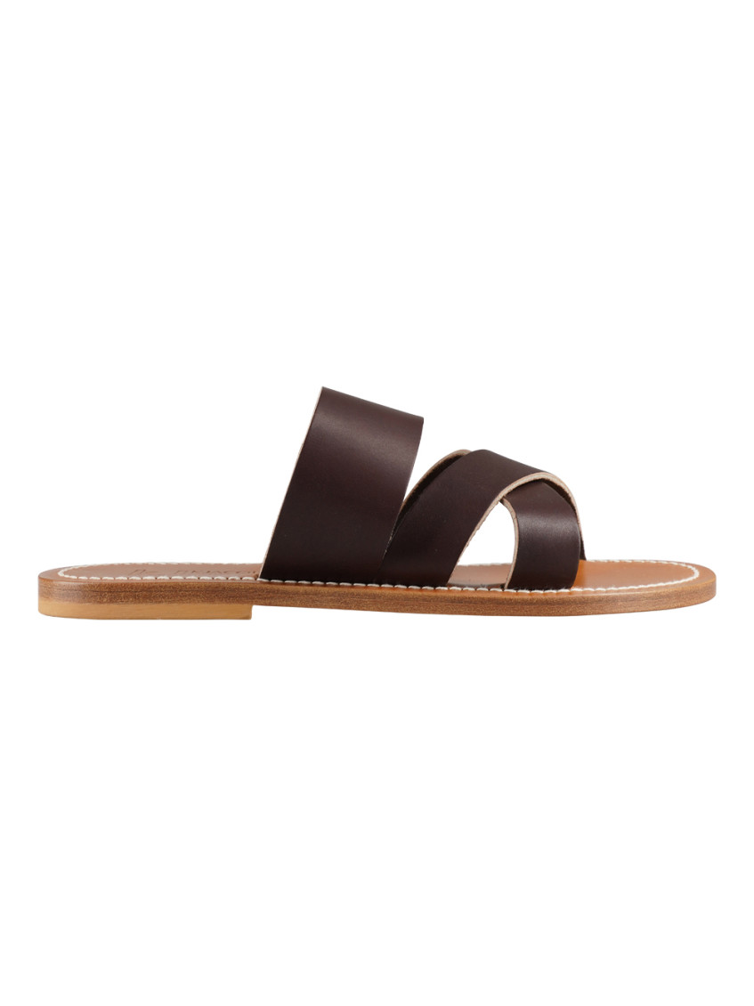 K.jacques Saint Tropez Dark Brown Slip On Sandals In Dark Brown