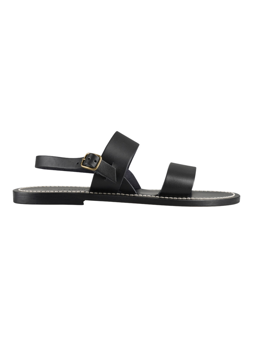 K.jacques Saint Tropez Black Slingback Sandals In Black