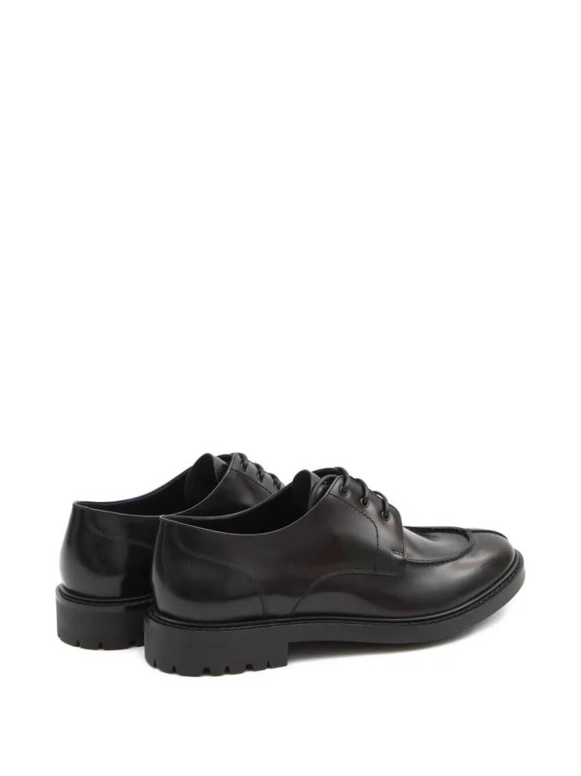 saint laurent men's dress shoes Saint Laurent Men's Stanton Glazed Leather Derby Shoes, Nero, Men's, 12D / 45EU, Formal & Dress Shoes Derby Shoes