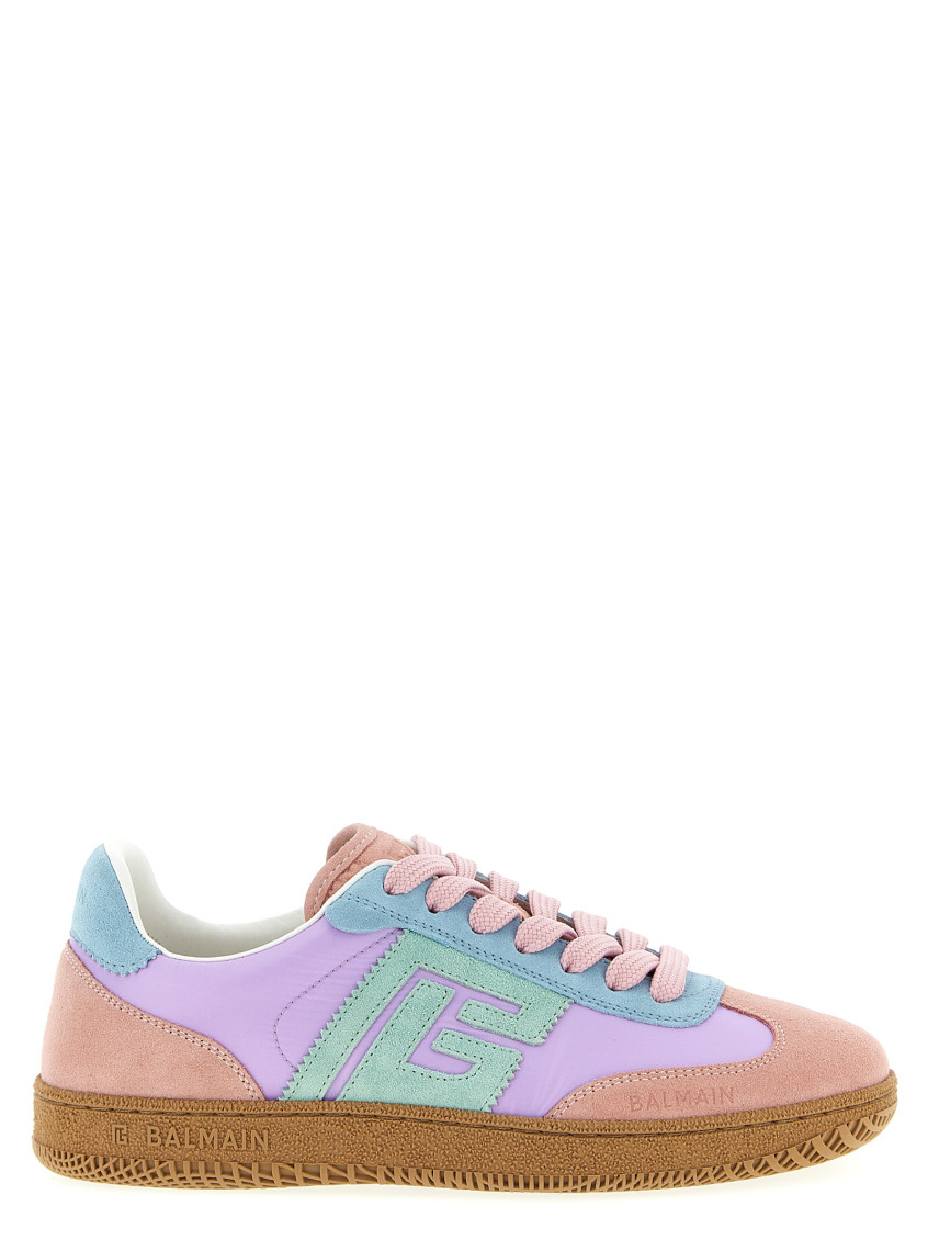 Balmain Swan Suede Rubber Sole Sneakers In Multi