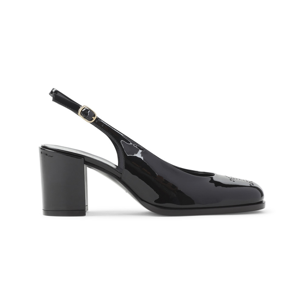 Celine Perforated Triomphe Slingback Women In Black