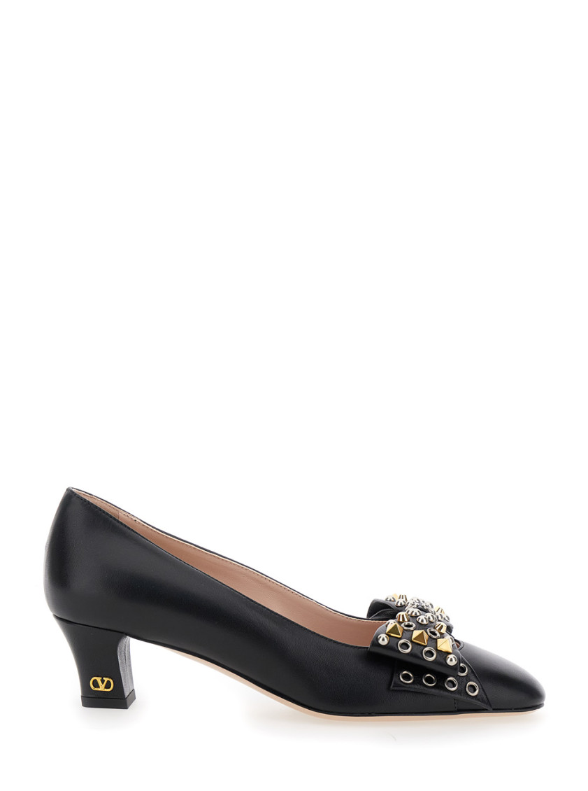 Valentino Black Leather Pumps In Black