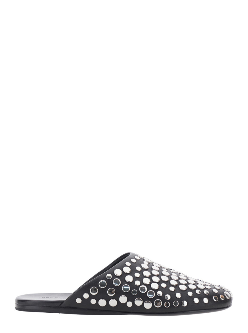 Tory Burch Black Slip On Mules In Black