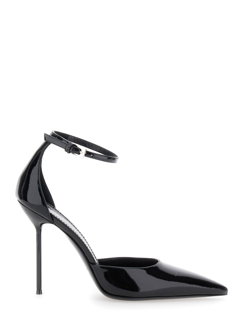 Paris Texas Arrow Toe Heeled Shoes With Delicate Ankle Strap In Black