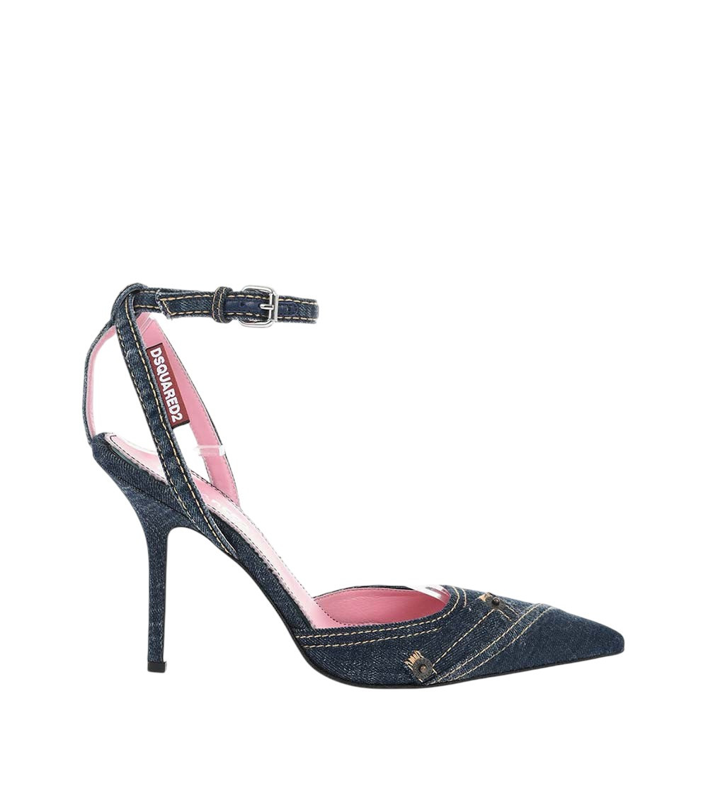 Dsquared2 Women Denim Ankle-strap Pumps In Blue