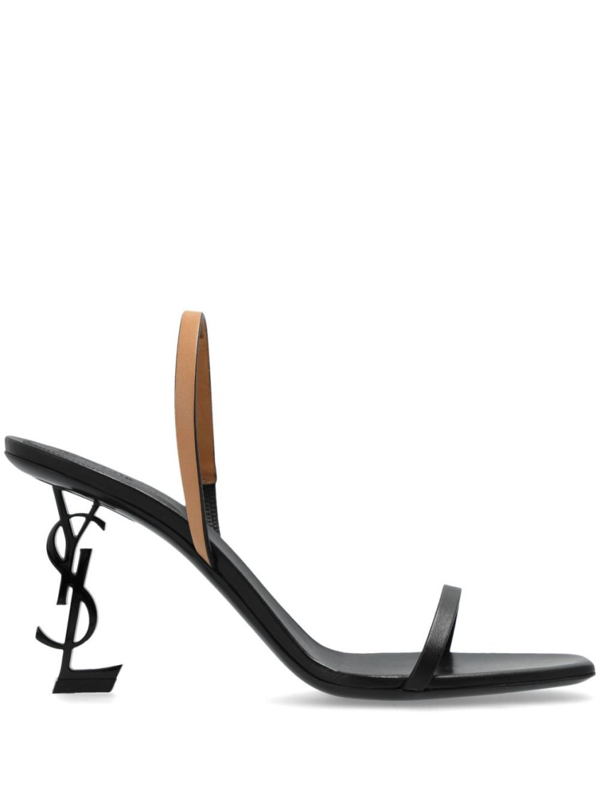 SAINT LAURENT BLACK OPEN TOE HEELS