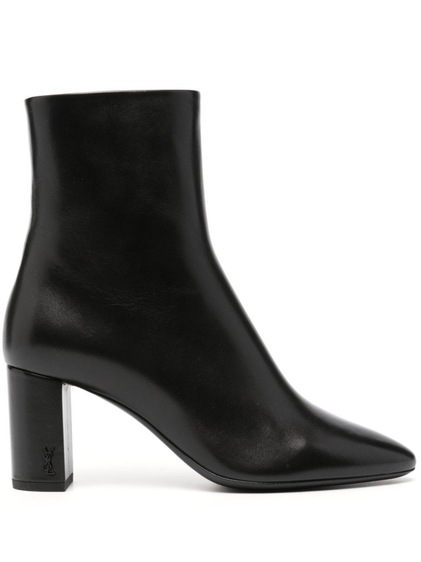 Saint Laurent Lou 70mm Ankle Boots In Black