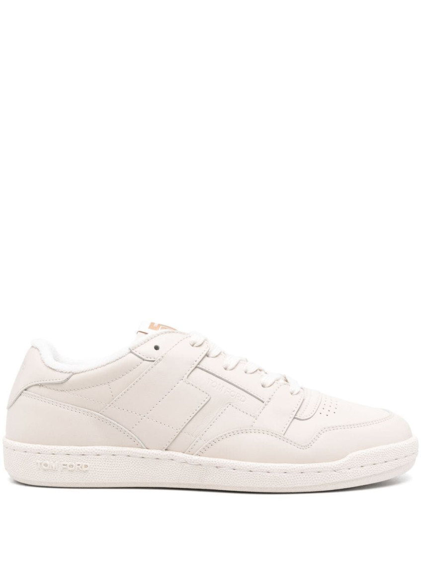 Tom Ford Round Head Lacing Low-cut Casual Sneakers In White