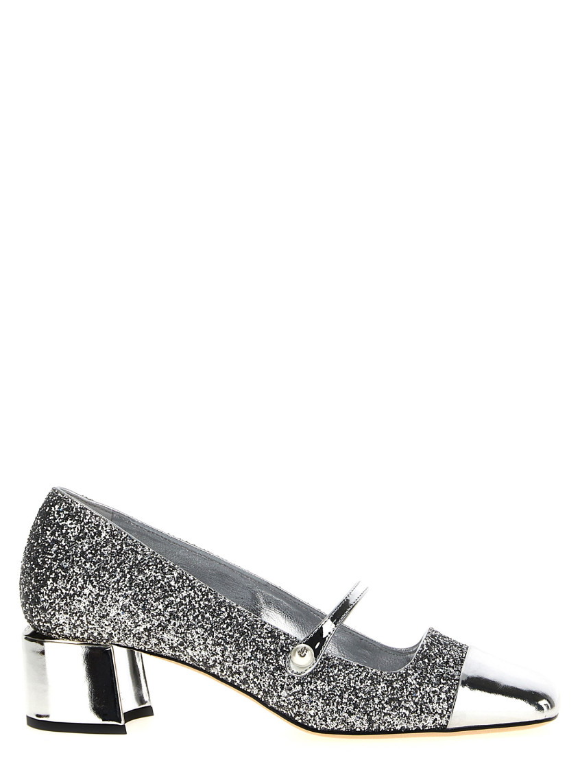Jimmy Choo Women Elisa Glitter Fabric Pumps In Silver