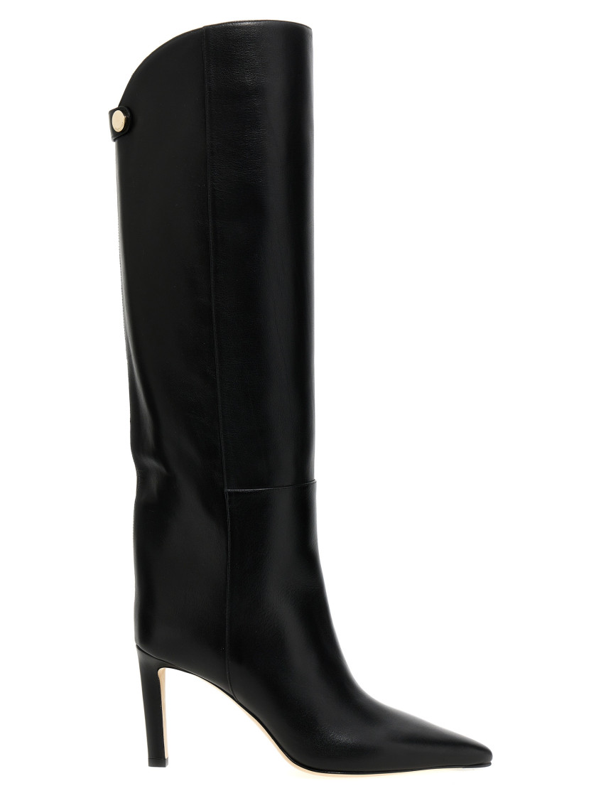 Jimmy Choo Alizze 85mm Leather Boots In Black