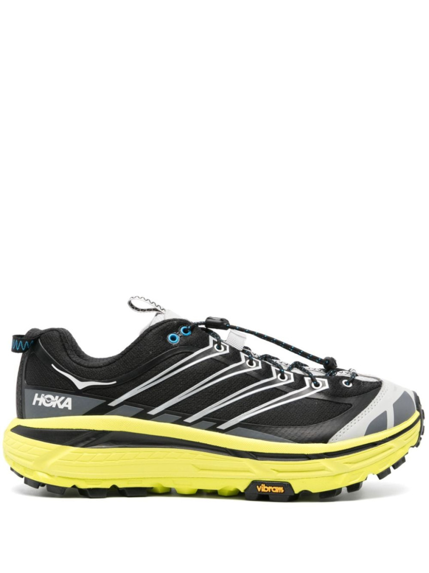 Hoka Black Lace Up Sneakers In Black