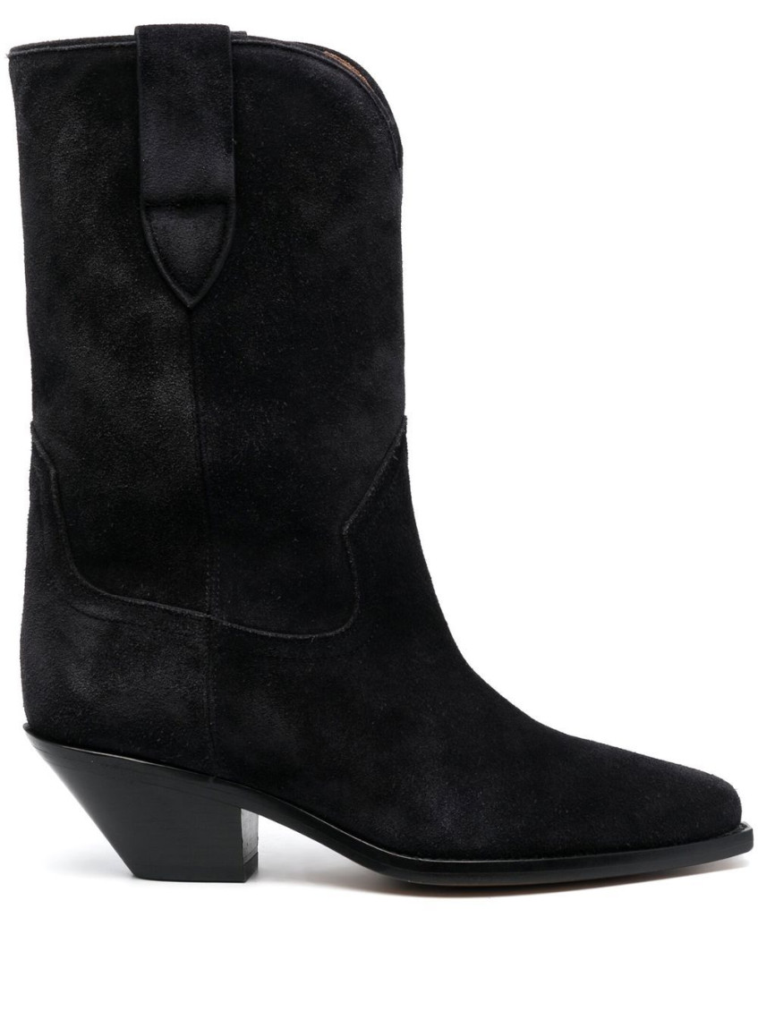 Isabel Marant Black Dahope Leather Boots In Black