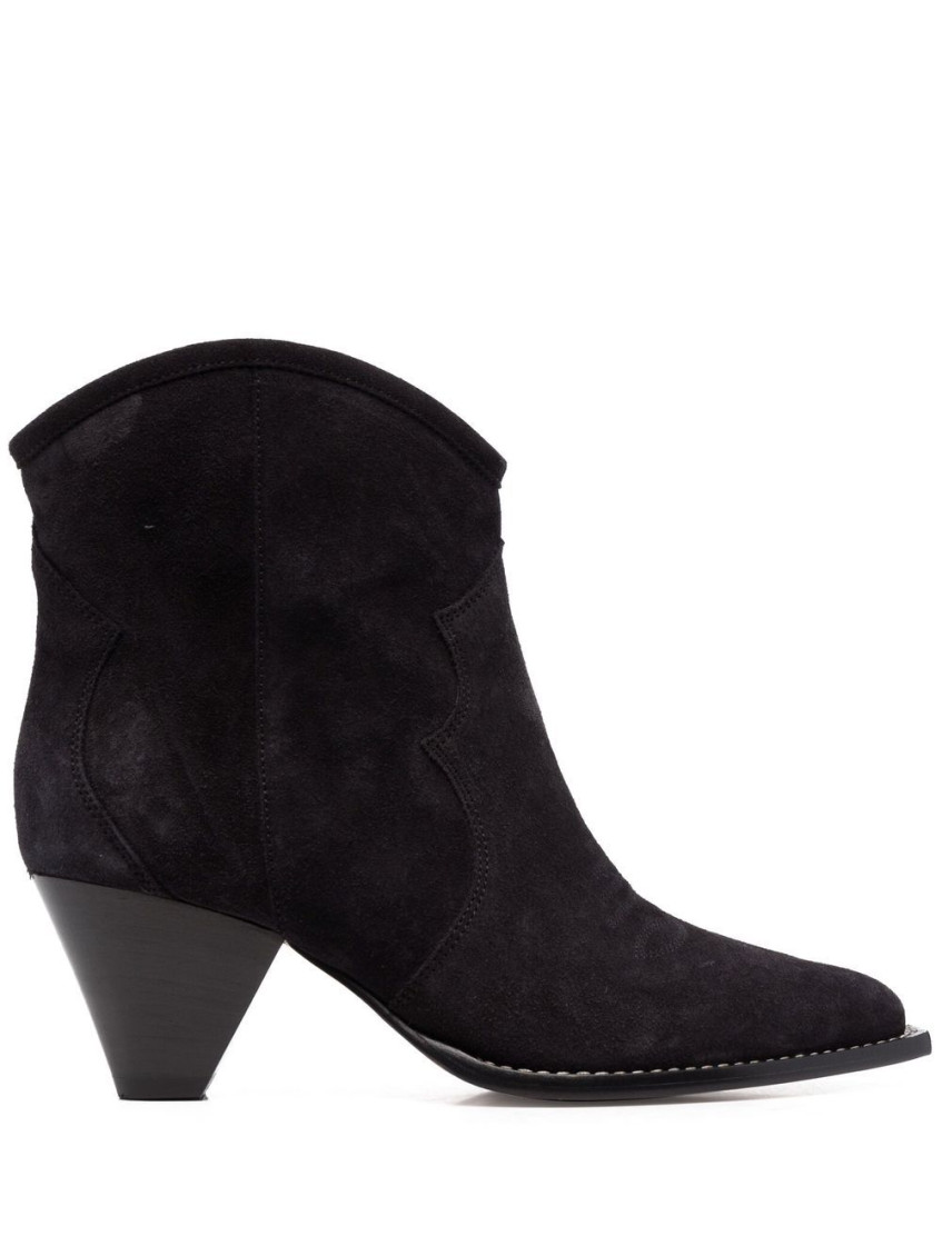 Isabel Marant Darizo Suede Western Booties In Black