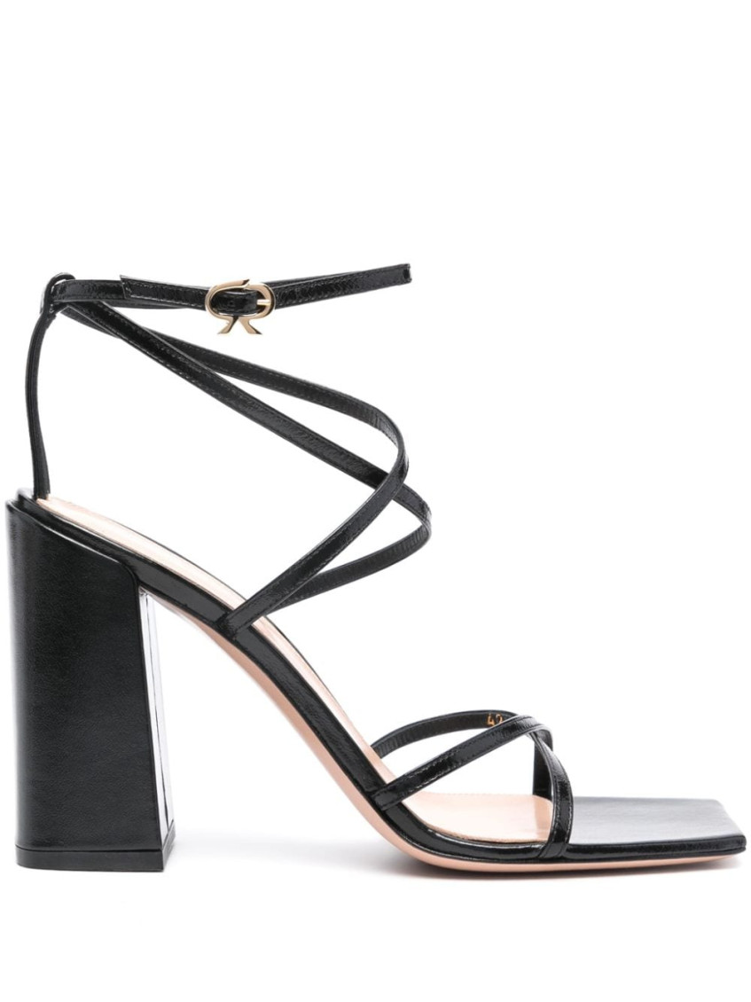 Gianvito Rossi Black Leather Heeled Sandals In Black