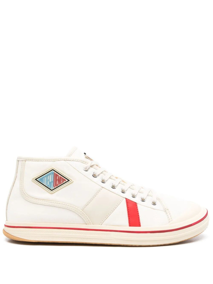Bottega Veneta Men's Eliot Mid-top Sneakers In Neutral
