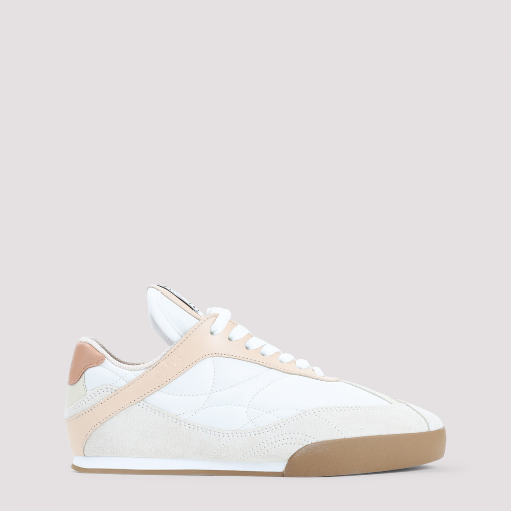 Shop Chloé Peach Lace Up Sneakers