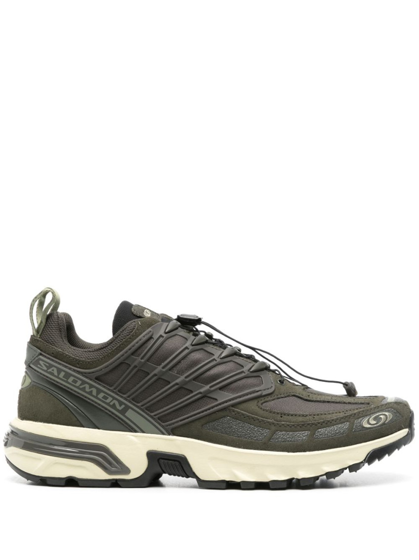 Salomon Military Green Acs Pro Leather Sneaker In Green