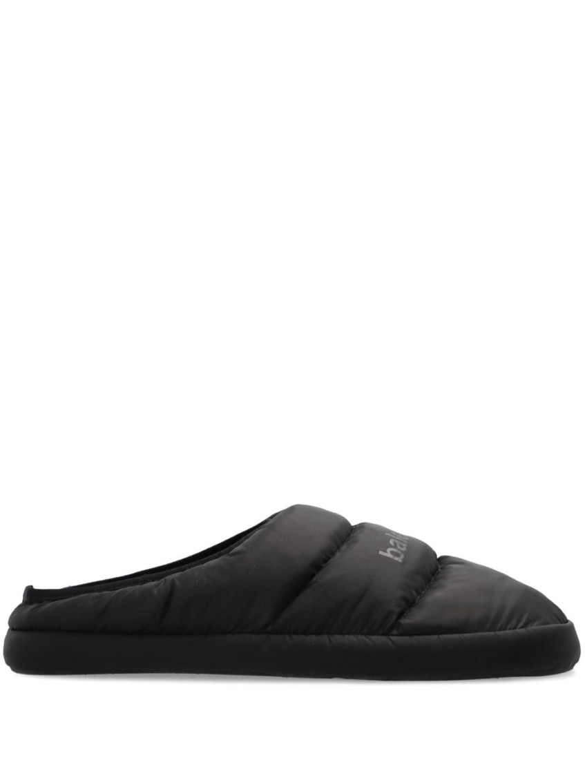 Balenciaga Polyamide And Fleece Alaska Slipper Shoes In Black