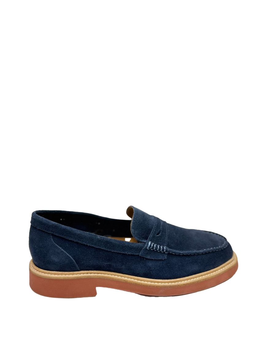 The Bekk Navy Blue Slip On Loafers In Blue