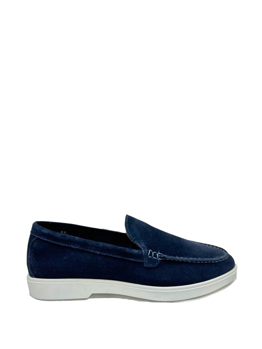The Bekk Navy Blue Suede Loafers In Navy Blue