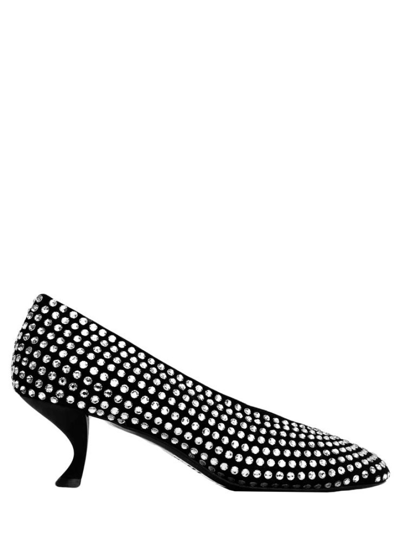 Shop La Rose Black Crystal Pumps