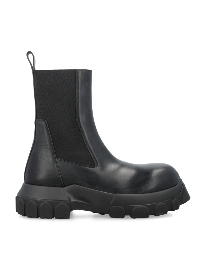 Rick Owens Black Hollywood Beatle Mega Tractor Chelsea Boots