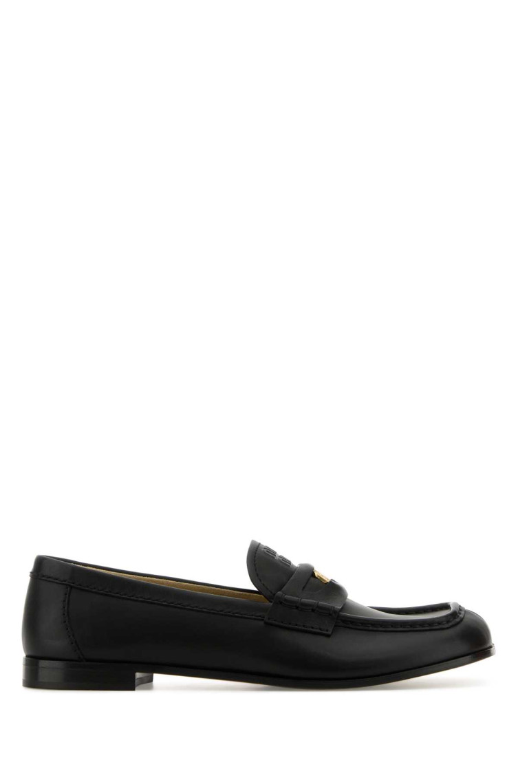 Miu Miu Black Leather Loafers