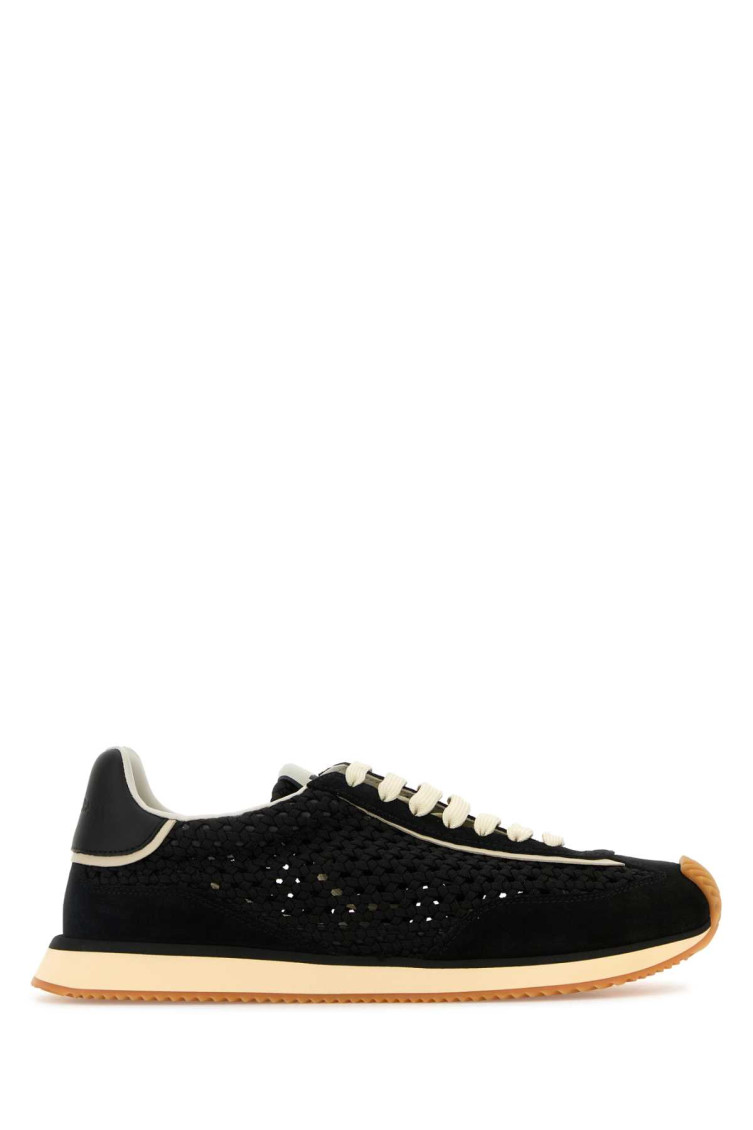 Dolce & Gabbana Dg Cushion Suede And Leather-trimmed Crocheted Sneakers
