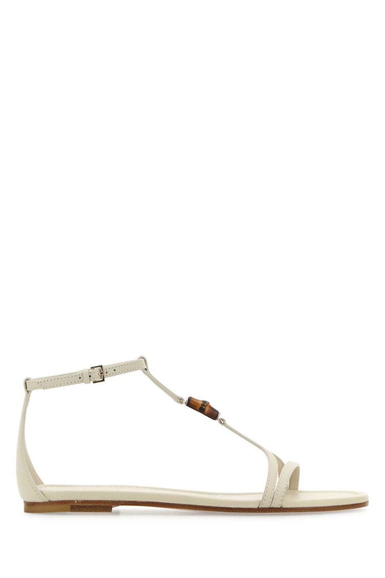 GUCCI WOMEN CHALK LEATHER SANDALS, 5 LUXURY PUMPS & HEELS FOR WOMEN DARVEYS